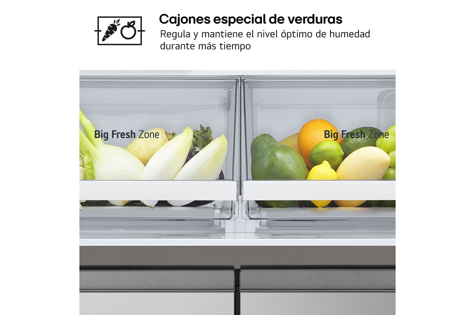 LG Frigorífico American Combi Ancho 83cm, Clasificación E, 530 L, Inox antihuellas, GMB860PYDE