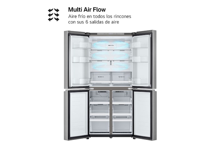 LG Frigorífico American Combi Ancho 83cm, Clasificación E, 530 L, Inox antihuellas, GMB860PYDE