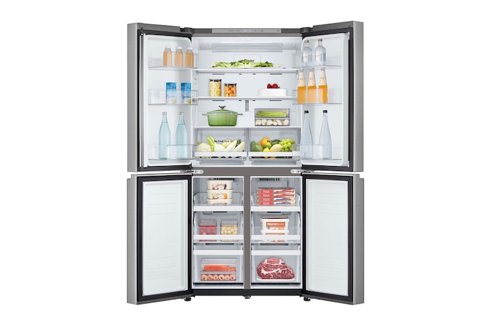 LG Frigorífico American Combi Ancho 83cm, Clasificación E, 530 L, Inox antihuellas, GMB860PYDE