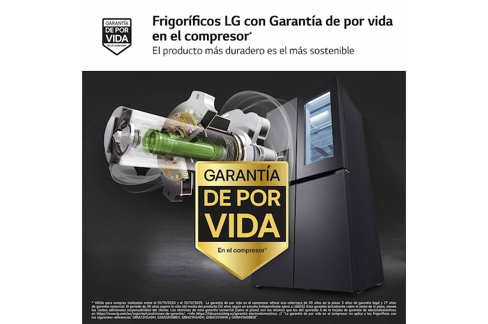 LG Frigorífico American Combi InstaView™, Clasificación E, 638 L, Acero texturizado antihuellas, GMG961EVKE, GMG961EVKE