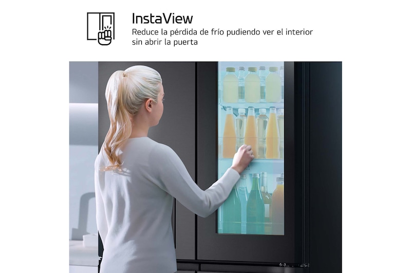 LG Frigorífico American Combi InstaView™, Clasificación E, 638 L, Acero texturizado antihuellas, GMG961EVKE, GMG961EVKE