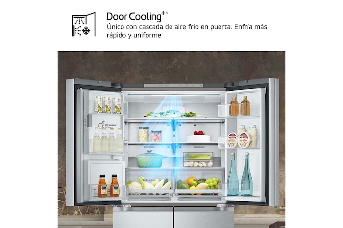 LG Frigorífico American Combi Door-in-Door™, Clasificación E, Acero, 634 L, antihuellas, GMJ960MBJE
