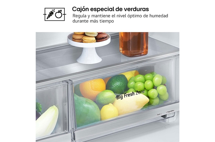 LG Frigorífico American Combi Door-in-Door™, Clasificación E, Acero, 634 L, antihuellas, GMJ960MBJE