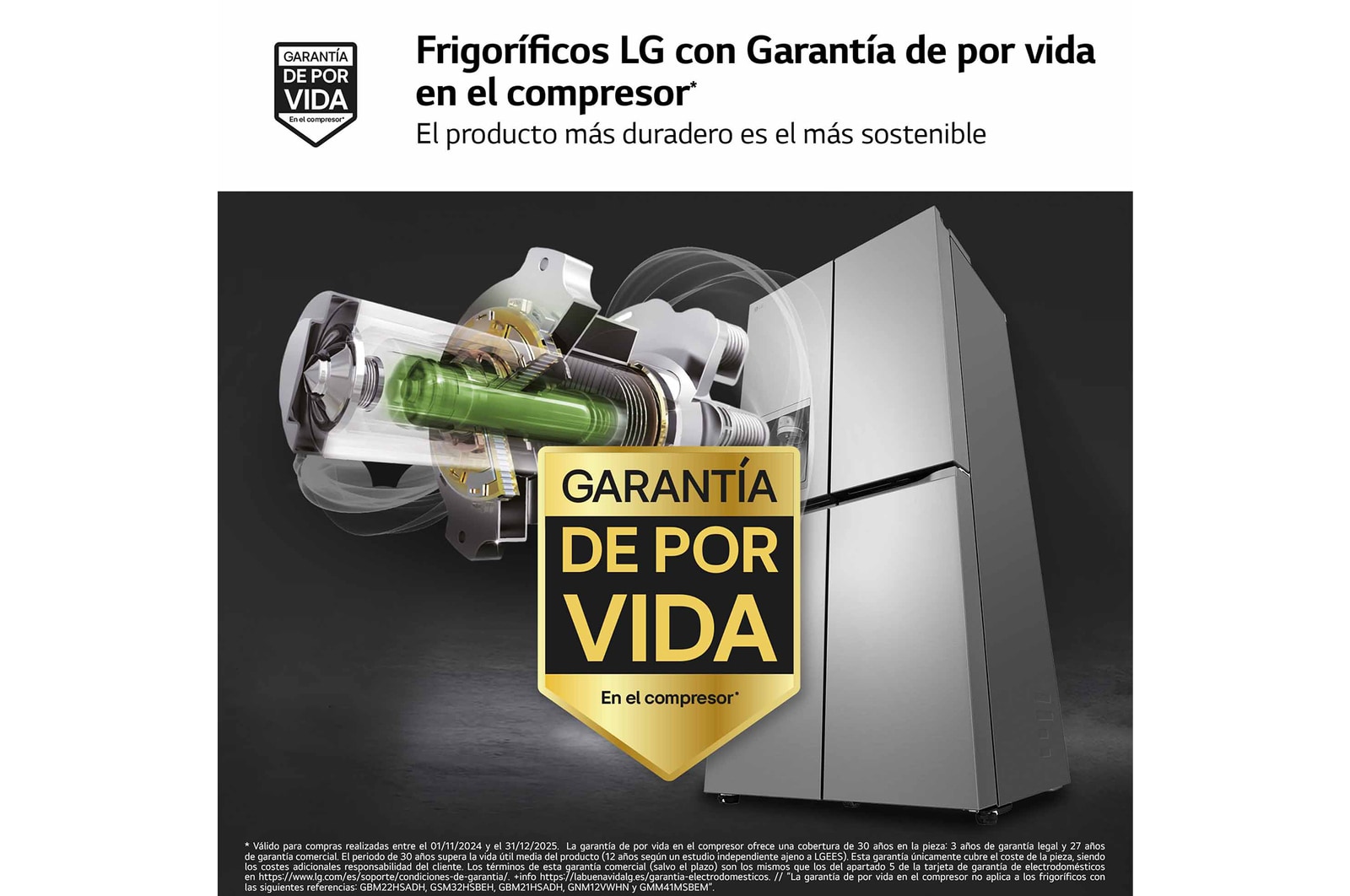 LG Frigorífico American Combi Ancho 83cm, Clasificación E, 508 L, Inox antihuellas, GML860PYFE
