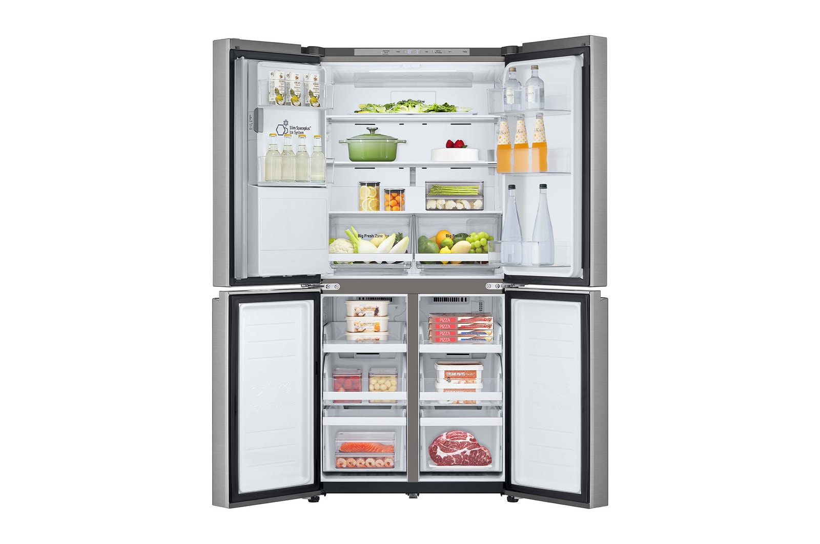 LG Frigorífico American Combi Ancho 83cm, Clasificación E, 508 L, Inox antihuellas, GML860PYFE