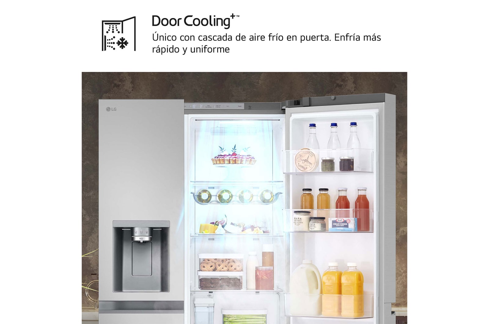 LG Outlet Frigorífico Side By side Serie 800, Sin toma de agua Inox antihuellas. C, 628 L, GSLE81PYBC.OUTLET