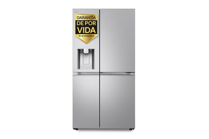 Vista frontal de Frigorífico Side By side Serie 900, Sin toma de agua Acero texturizado antihuellas. C, 628 L, GSLE91MBAC