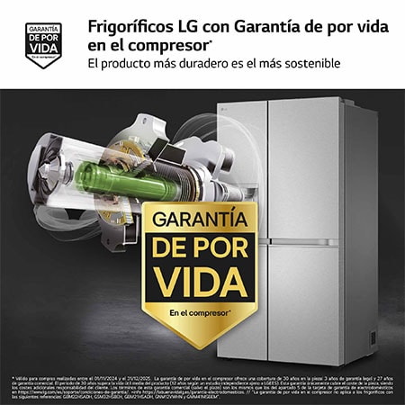 LG Outlet Frigorífico Side By side Serie 900, Sin toma de agua Acero texturizado antihuellas. C, 628 L, GSLE91MBAC.OUTLET