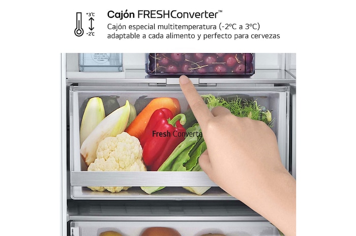 LG Frigorífico Side By side Serie 900, Sin toma de agua Acero texturizado antihuellas. C, 628 L, GSLE91MBAC.AMBQEUR