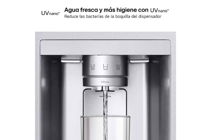 LG Frigorífico Side By side Serie 900, Sin toma de agua Acero texturizado antihuellas. C, 628 L, GSLE91MBAC.AMBQEUR