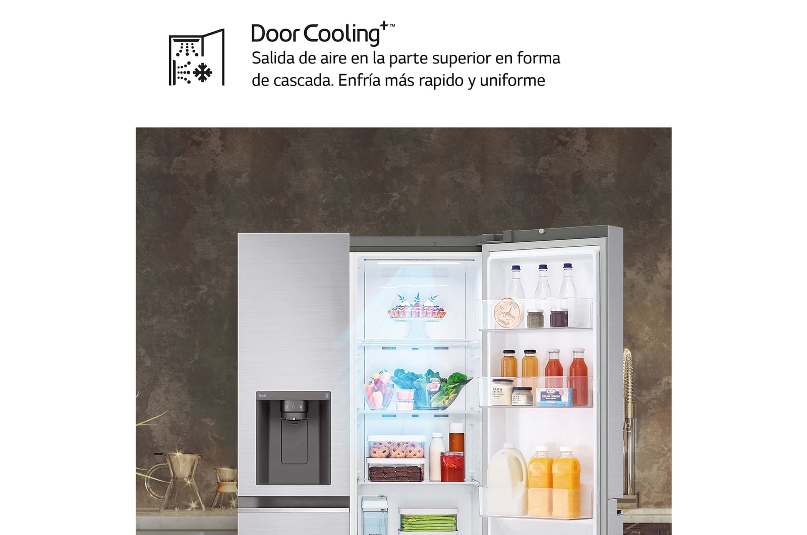 LG Frigorífico Side By side Serie 700, Inverter Linear compressor,  Clasificación D, 635 L, sin toma de agua                 , GSLV71PZTD