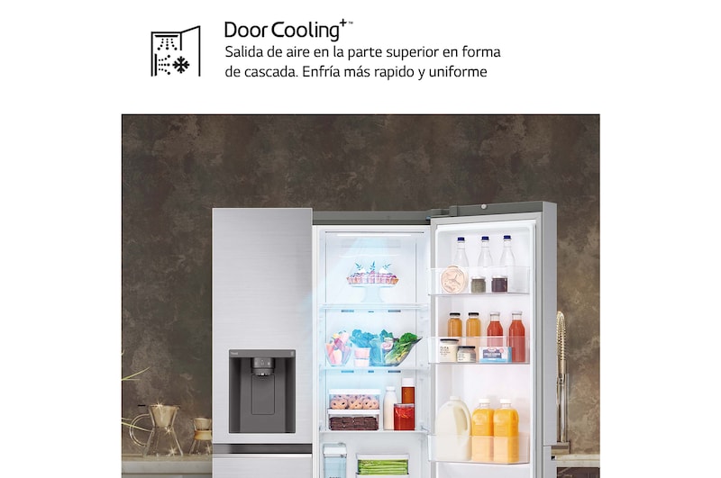 LG Frigorífico Side By side Serie 700, Inverter Linear compressor,  Clasificación D, 635 L, sin toma de agua                 , GSLV71PZTD