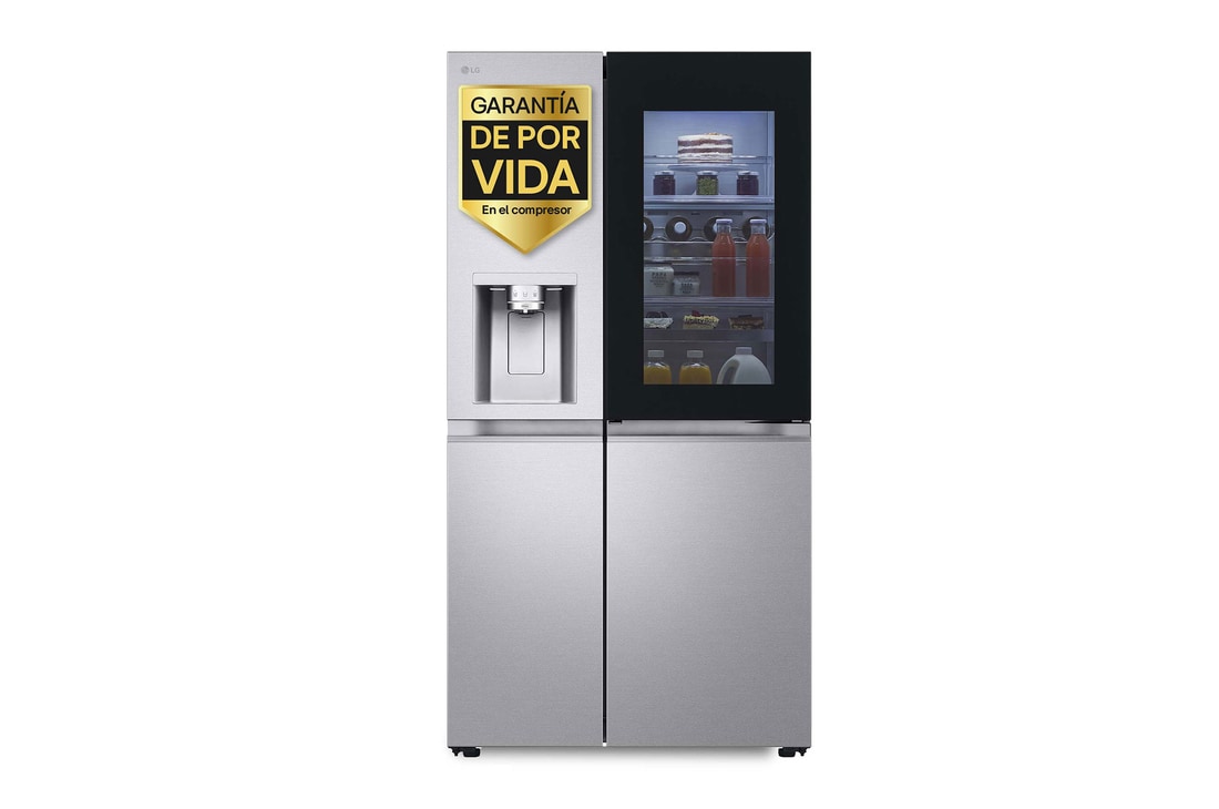 Vista frontal de Frigorífico Side By side Serie 900, Instaview Door-In-Door, con Craft Ice, Acero texturizado antihuellas. D, 628 L, GSXE90MBDD