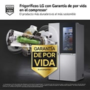 LG Frigorífico Side By side  Serie 900, Instaview Door-In-Door, con Craft Ice, Acero texturizado antihuellas.  D, 628 L, GSXE90MBDD.AMBQEUR