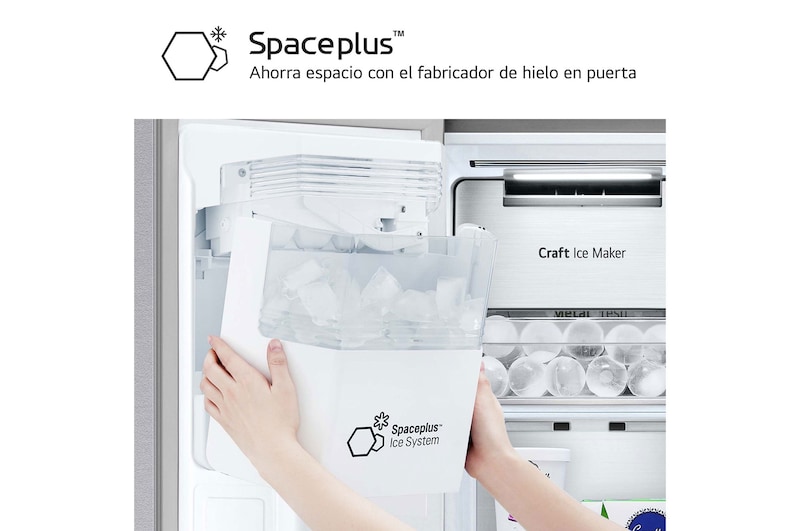 LG Frigorífico Side By side  Serie 900, Instaview Door-In-Door, con Craft Ice, Acero texturizado antihuellas.  D, 628 L, GSXE90MBDD.AMBQEUR