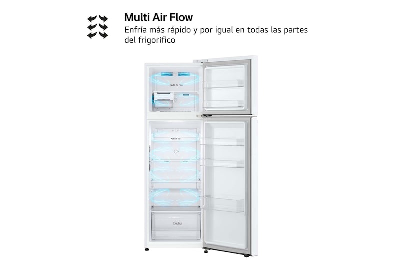 LG  Frigorifico de 2 Puertas, 287L, 1,68 m, Total No Frost - Blanco, GTBV20SWGKD