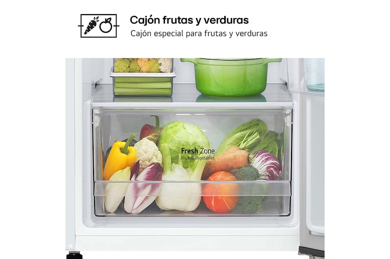 LG  Frigorifico de 2 Puertas, 287L, 1,68 m, Total No Frost - Blanco, GTBV20SWGKD