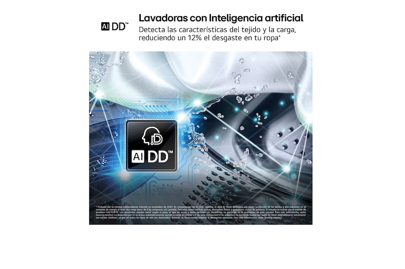 LG Lavadora inteligente AI Direct Drive 10.5kg, 1400rpm, Clasificación A, Blanca, Serie 700, F4WV7010S2W