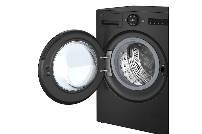 LG Lavadora Inteligente | LG F4X7009TBB, AI Direct Drive, TurboWash 360º, 9kg, 1400rpm, Serie 700, Un 40% más eficiente que A, Negro mate, F4X7009TBB