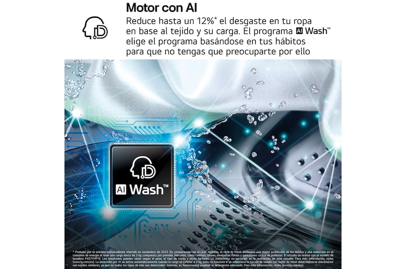 LG Lavadora Inteligente | LG F4X7009TBB, AI Direct Drive, TurboWash 360º, 9kg, 1400rpm, Serie 700, Un 40% más eficiente que A, Negro mate, F4X7009TBB
