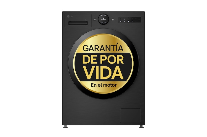 LG Lavadora Inteligente | LG F4X7009TBB, AI Direct Drive, TurboWash 360º, 9kg, 1400rpm, Serie 700, Un 40% más eficiente que A, Negro mate, F4X7009TBB