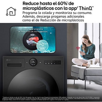 LG Outlet Lavadora Inteligente | LG F4X7009TBB, AI Direct Drive, TurboWash 360º, 9kg, 1400rpm, Serie 700, Un 40% más eficiente que A, Negro mate, F4X7009TBB.OUTLET