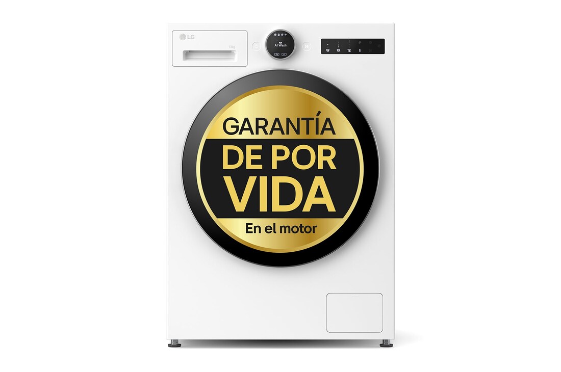 LG Lavadora Inteligente | LG F4X7013TWS, AI Direct Drive, TurboWash 360º, 13kg, 1400rpm, Serie 700, Un 40% más eficiente que A, Blanca, F4X7013TWS