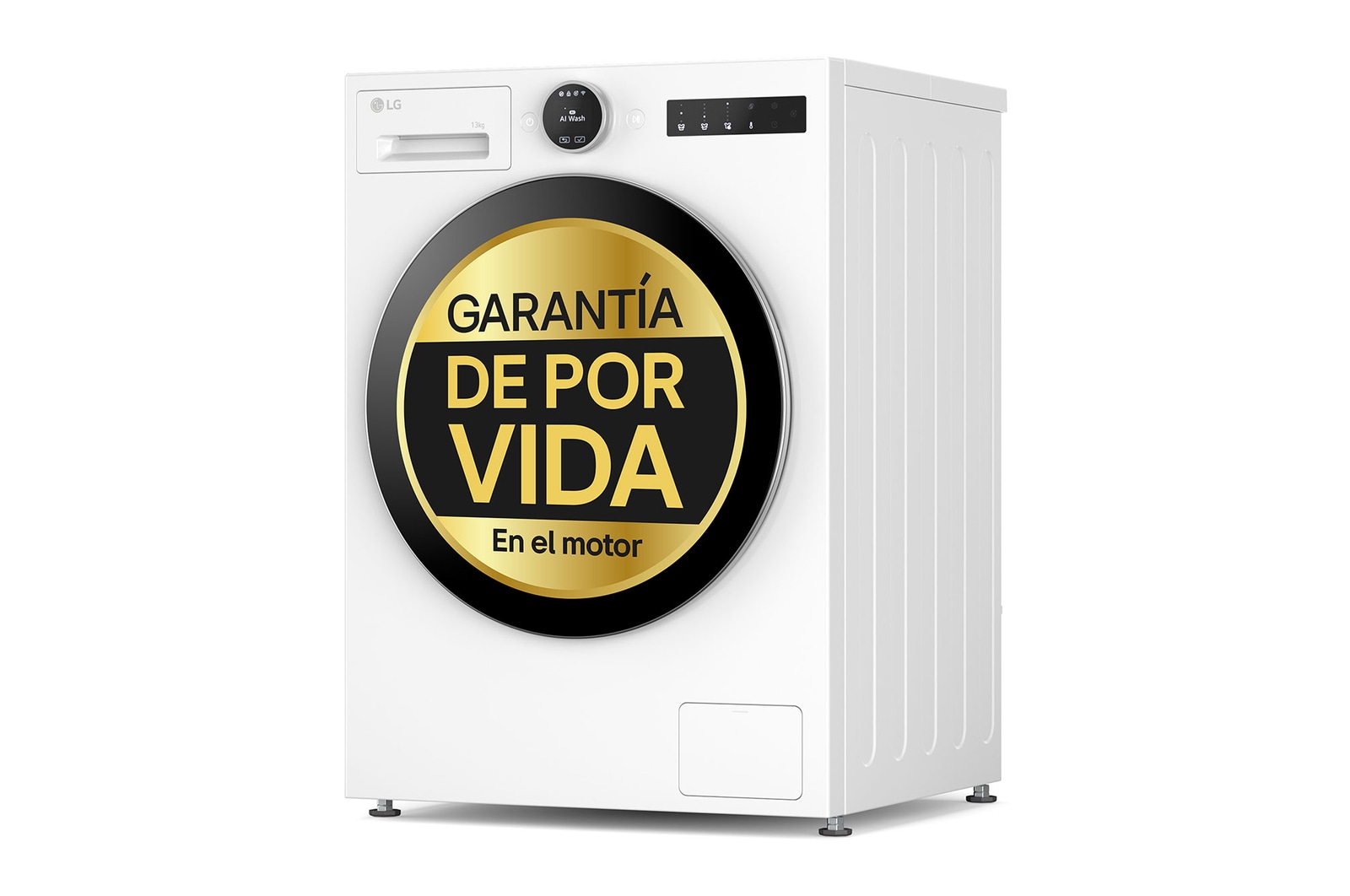 LG Lavadora Inteligente | LG F4X7013TWS, AI Direct Drive, TurboWash 360º, 13kg, 1400rpm, Serie 700, Un 40% más eficiente que A, Blanca, F4X7013TWS