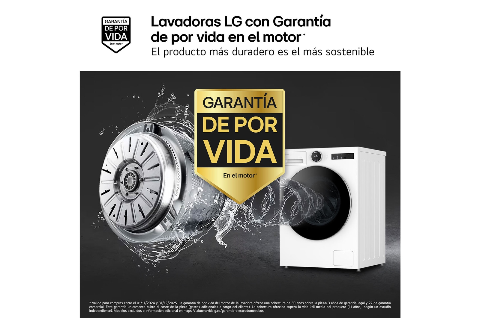 LG Lavadora Inteligente | LG F4X7013TWS, AI Direct Drive, TurboWash 360º, 13kg, 1400rpm, Serie 700, Un 40% más eficiente que A, Blanca, F4X7013TWS