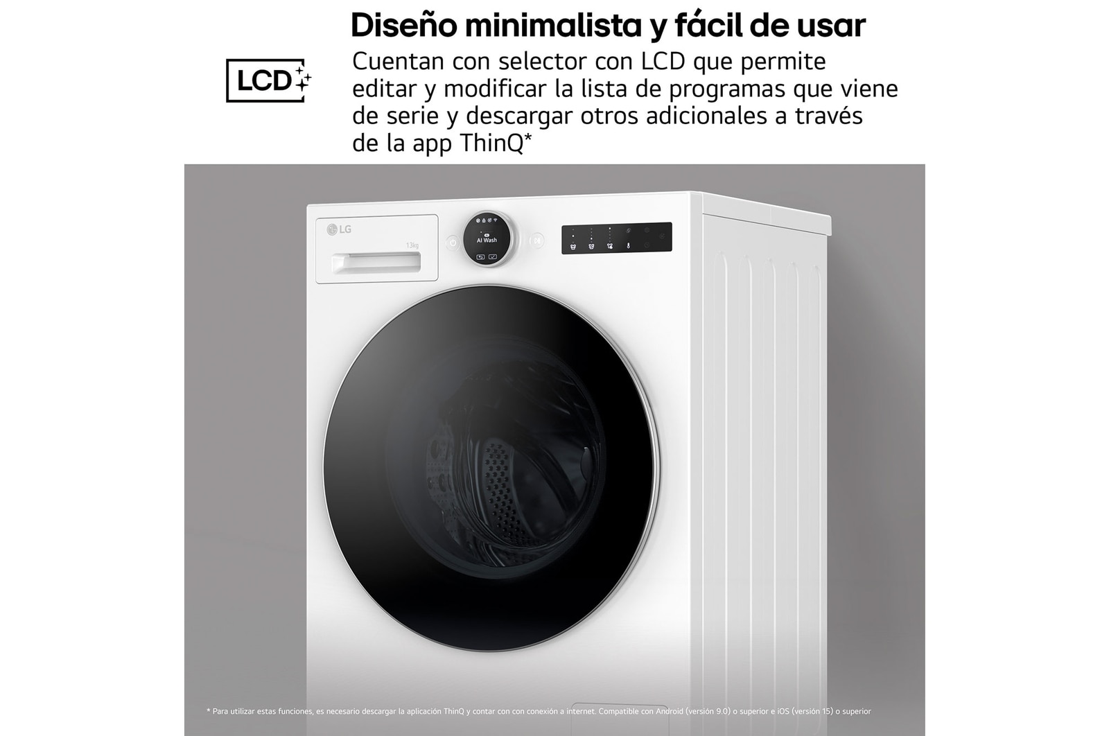 LG Lavadora Inteligente | LG F4X7013TWS, AI Direct Drive, TurboWash 360º, 13kg, 1400rpm, Serie 700, Un 40% más eficiente que A, Blanca, F4X7013TWS