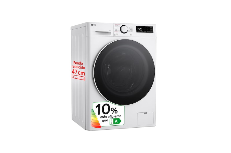 LG Lavadora inteligente AI Direct Drive,  Vapor,  8kg ,  1200rpm Un 10% más eficiente que A, Serie fondo especial 500, F2WR5S08A0W