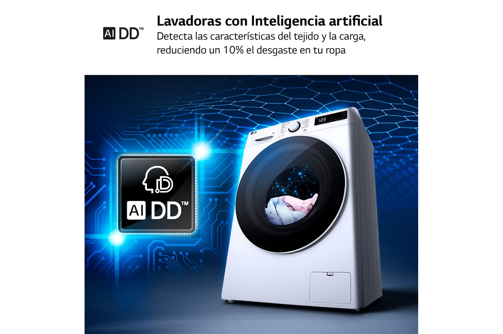 LG Lavadora inteligente AI Direct Drive,  Vapor,  8kg ,  1200rpm Un 10% más eficiente que A, Serie fondo especial 500, F2WR5S08A0W