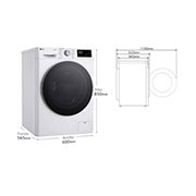 LG Lavasecadora inteligente AI Direct Drive TM, Vapor 9/6kg, 1400rpm, Un 10% más eficiente que A(lavado) /D(secado) Blanca, Serie 500, F4DR5509A1W