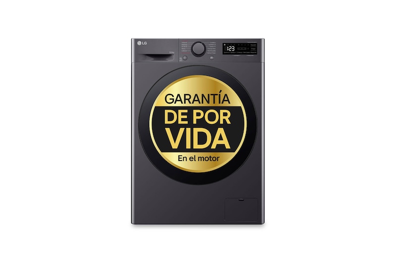 LG Lavasecadora inteligente AI Direct Drive<sup>TM</sup>, Turbowash 360º, 9/6kg, 1400rpm, Un 10% más eficiente que  A(lavado) / D(secado) Negro medio, Serie 600, F4DR6009AGM