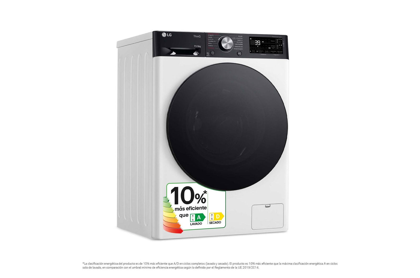 LG Lavasecadora inteligente AI Direct Drive<sup>TM</sup>, Turbowash 360º, Autodosificación 11/6kg, 1400rpm,  Un 10% más eficiente que  A(lavado) /D(secado) Blanca, Serie 750, F4DR7511AGW