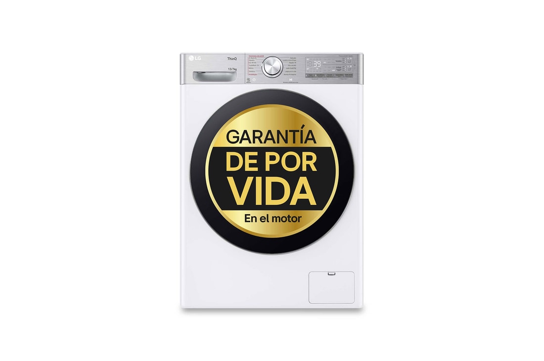 LG Lavasecadora inteligente AI Direct Drive™, Turbowash 360º, Autodosificación 13/7kg, 1400rpm,  Un 10% más eficiente que A(lavado) /D(secado) Blanca, Serie 950, F4DR9513A2W