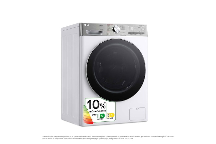 LG Lavasecadora inteligente AI Direct Drive™, Turbowash 360º, Autodosificación 13/7kg, 1400rpm,  Un 10% más eficiente que A(lavado) /D(secado) Blanca, Serie 950, F4DR9513A2W