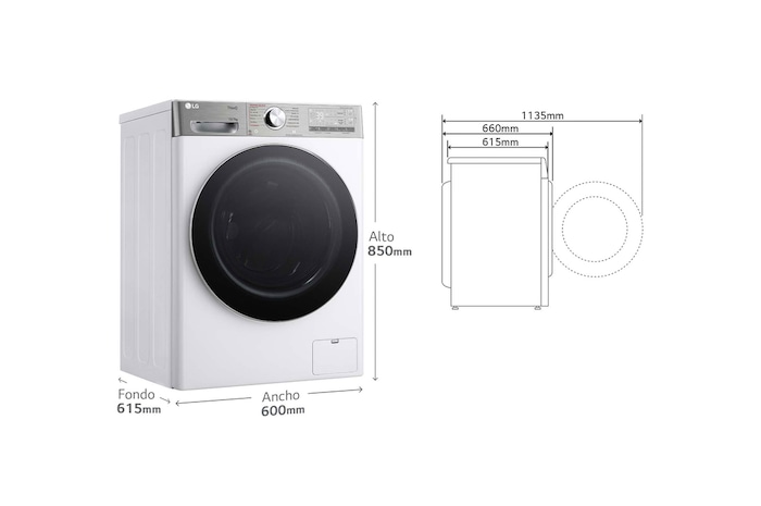 LG Lavasecadora inteligente AI Direct Drive™, Turbowash 360º, Autodosificación 13/7kg, 1400rpm,  Un 10% más eficiente que A(lavado) /D(secado) Blanca, Serie 950, F4DR9513A2W