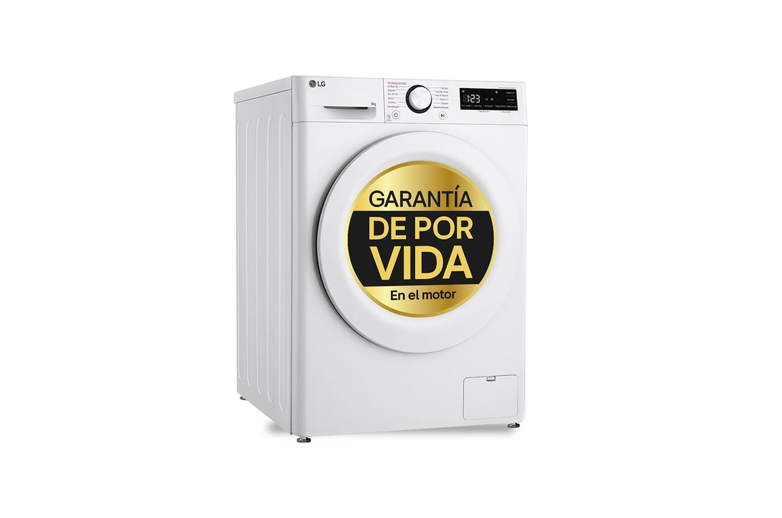 LG Outlet Lavadora inteligente AI Direct Drive, Vapor, 9kg , 1400rpm Un 10% más eficiente que A, Serie 500, F4WR5009A3W.OBSEXC
