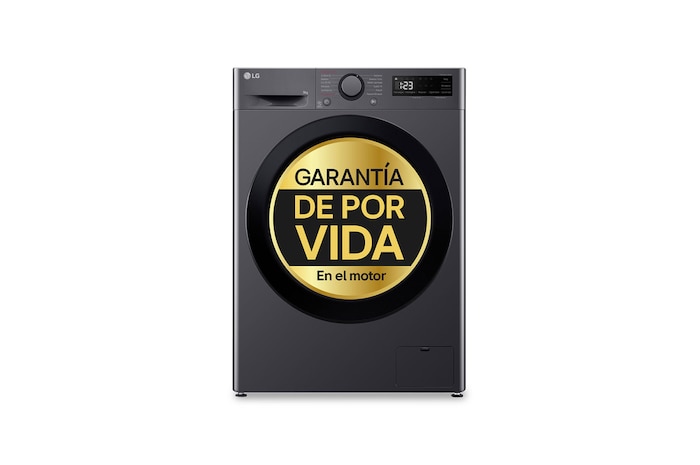 LG Lavadora inteligente AI Direct Drive, Vapor, 9kg , 1400rpm Un 10% más eficiente que A, Serie 500, F4WR5009A6M.OUTLET