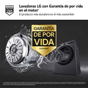 LG Lavadora inteligente AI Direct Drive, Vapor, 9kg , 1400rpm Un 10% más eficiente que A, Serie 500, F4WR5009A6M.OUTLET