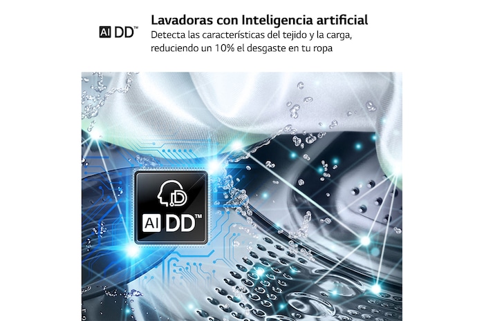 LG Lavadora inteligente AI Direct Drive, Vapor, 9kg , 1400rpm Un 10% más eficiente que A, Serie 500, F4WR5009A6M.OUTLET