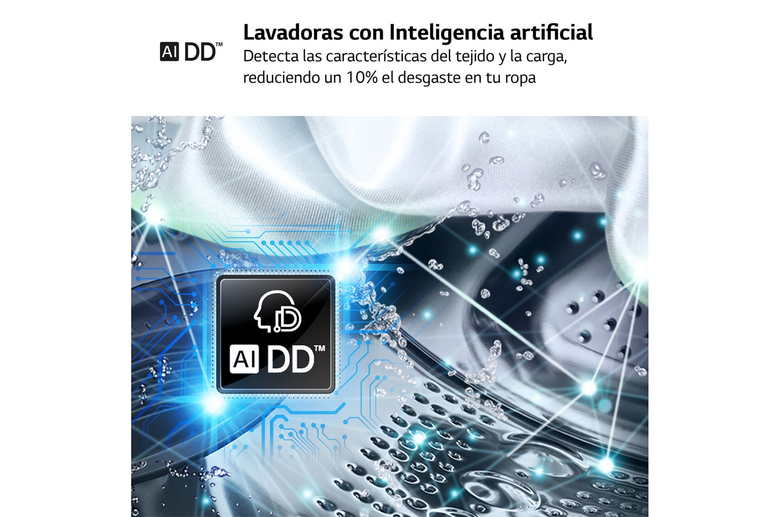 LG Lavadora inteligente AI Direct Drive, Vapor, 9kg , 1400rpm Un 10% más eficiente que A, Serie 500, F4WR5009A6M.OUTLET