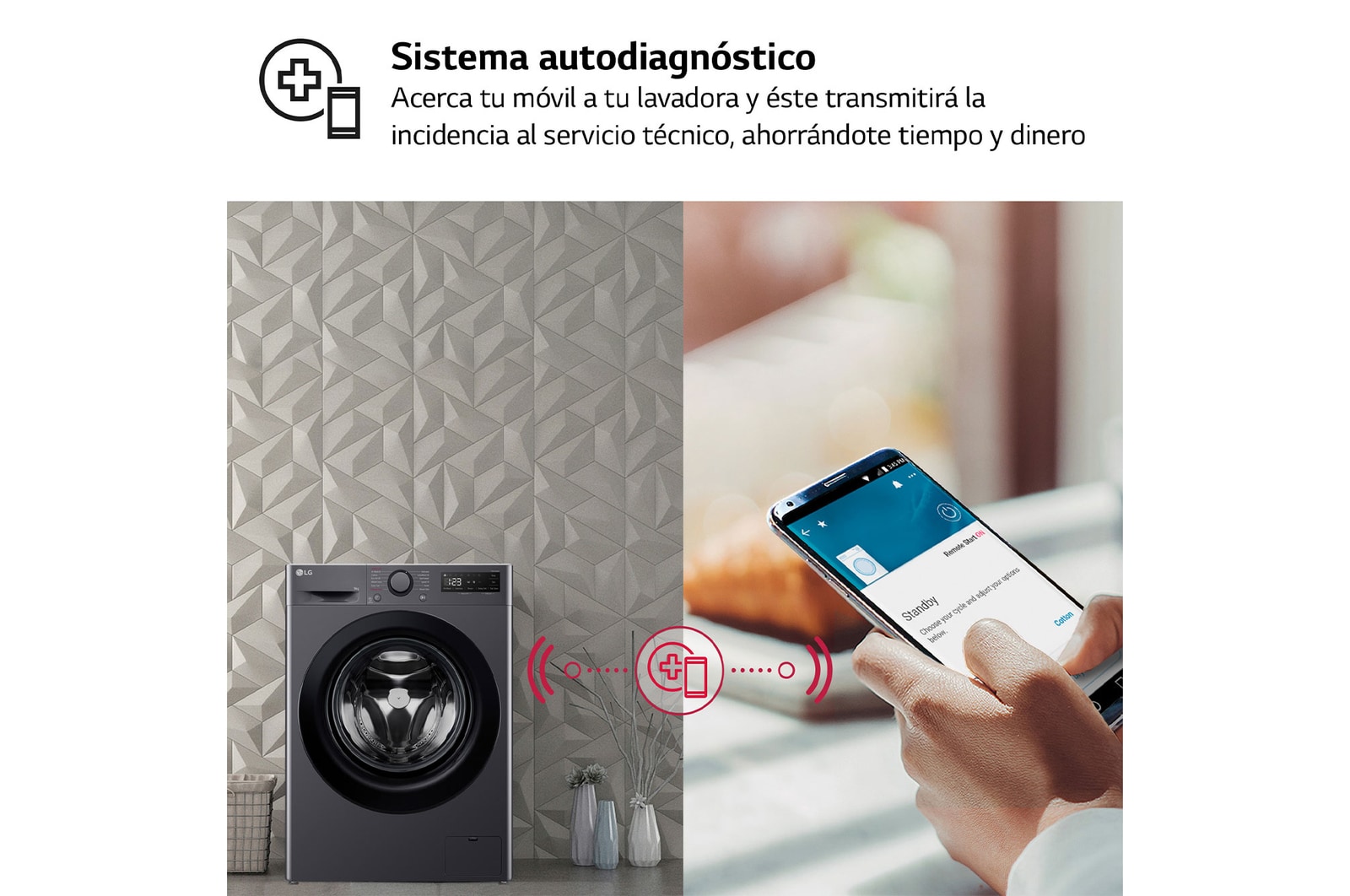 LG Lavadora inteligente AI Direct Drive, Vapor, 9kg , 1400rpm Un 10% más eficiente que A, Serie 500, F4WR5009A6M.OUTLET