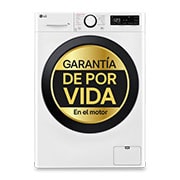 LG Lavadora inteligente AI Direct Drive, Vapor, 9kg , 1400rpm Un 10% más eficiente que A, Serie 500, F4WR5009A6W.OBSEXC