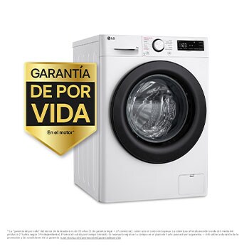 LG Lavadora inteligente AI Direct Drive, Vapor, 9kg , 1400rpm Un 10% más eficiente que A, Serie 500, F4WR5009A6W.OBSEXC