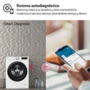 LG Lavadora inteligente AI Direct Drive, Vapor, 9kg , 1400rpm Un 10% más eficiente que A, Serie 500, F4WR5009A6W.OBSEXC