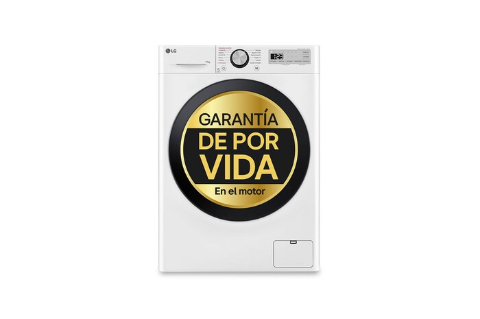 LG Lavadora inteligente AI Direct Drive, Vapor, 11kg , 1400rpm Un 10% más eficiente que A, Serie 500, F4WR5011A6F
