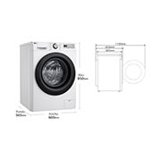 LG Lavadora inteligente AI Direct Drive,  Vapor,  11kg ,  1400rpm Un 10% más eficiente que A, Serie 500, F4WR5011A6F