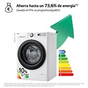 LG Lavadora inteligente AI Direct Drive,  Vapor,  11kg ,  1400rpm Un 10% más eficiente que A, Serie 500, F4WR5011A6F